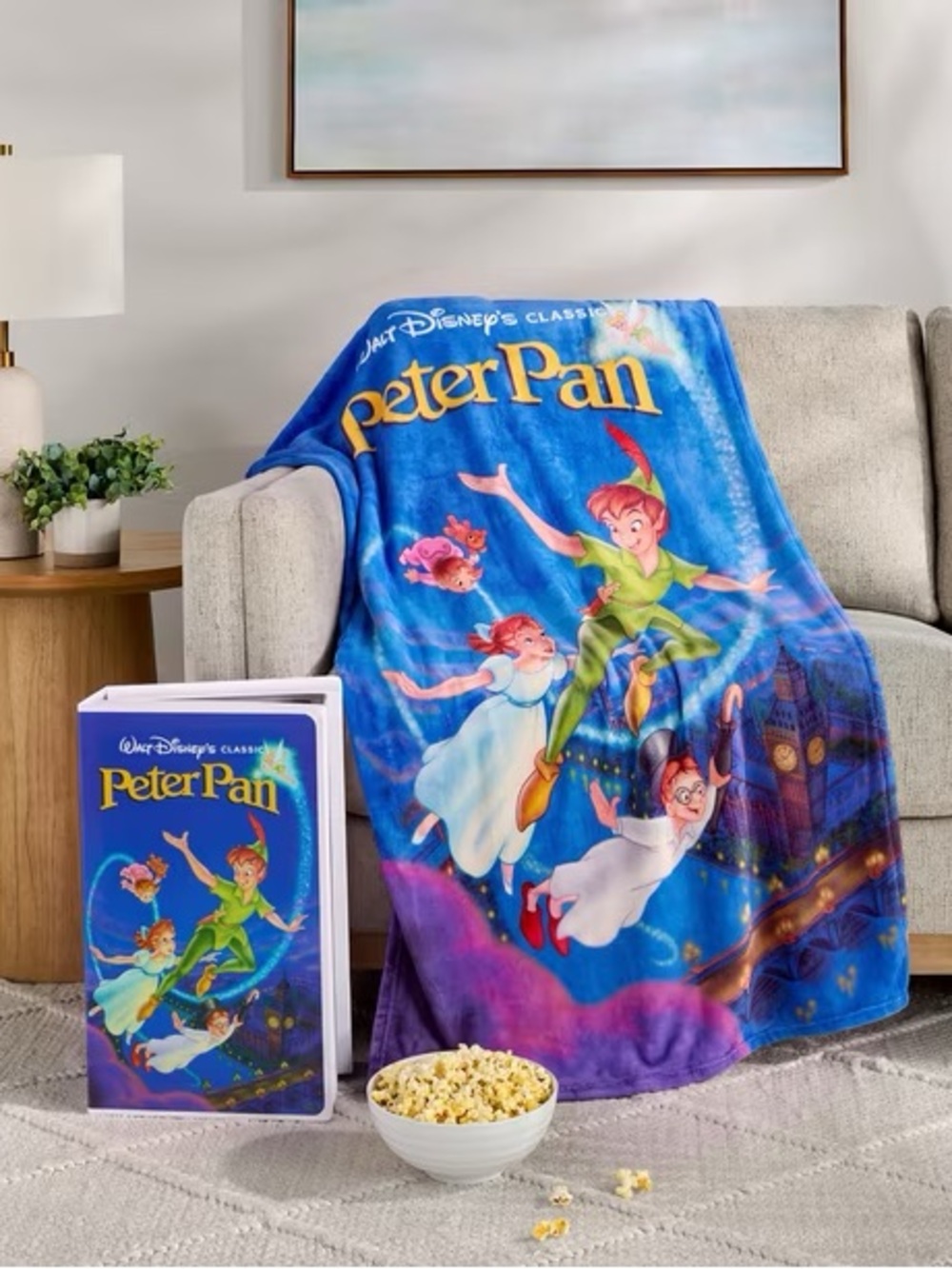 Disney Classic VHS Boxed Silk Touch Throw, 50" x 70" - Peter Pan BRAND NEW
